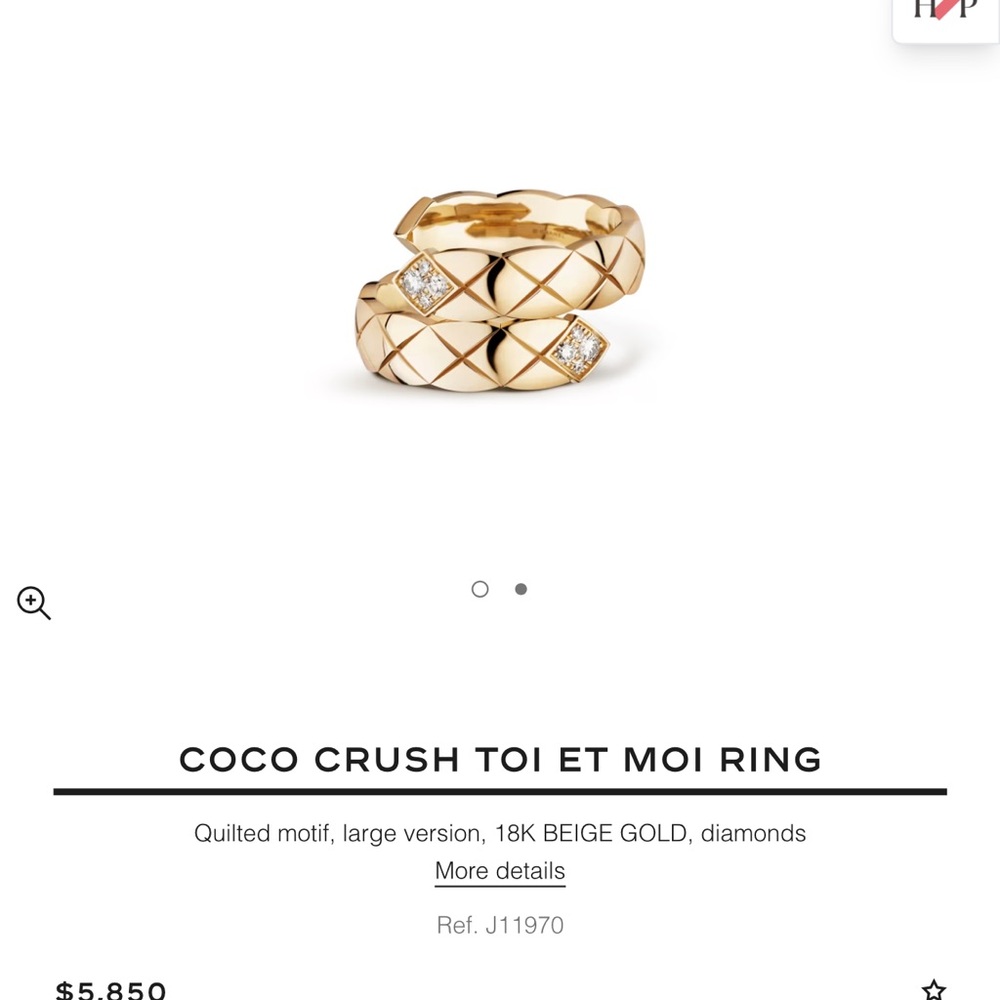 Brand new authentic coco crush ring in beige gold and diamonds in size 53.